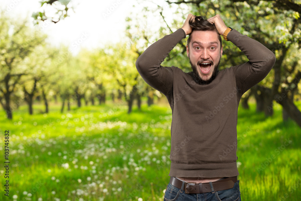 Obraz premium Portrait of a funny hipster man