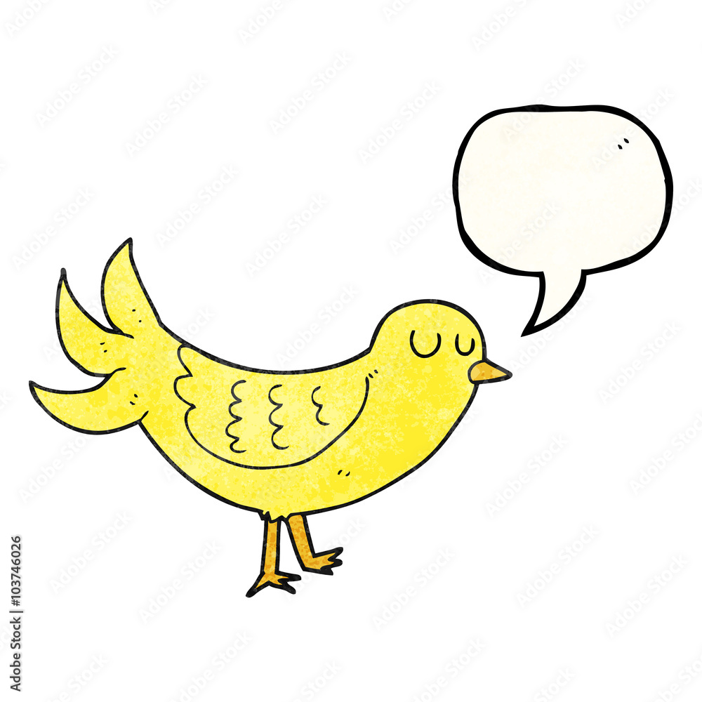 speech bubble textured cartoon bird speech bubble textured cartoon bird