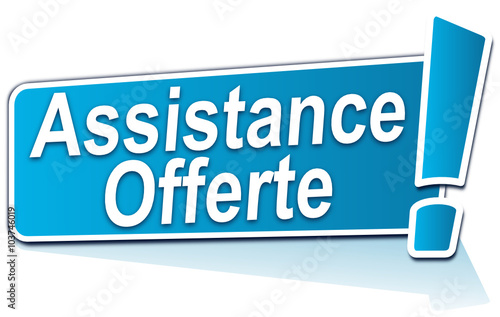 assistance offerte sur étiquette bleue