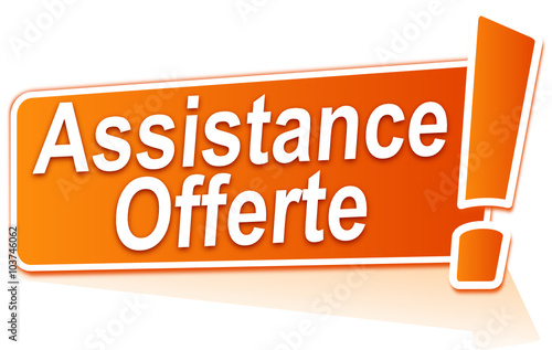 assistance offerte sur étiquette orange