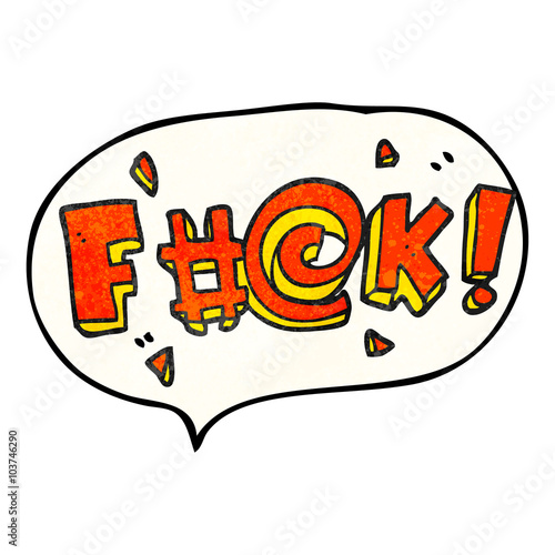 speech bubble textured cartoon swearword