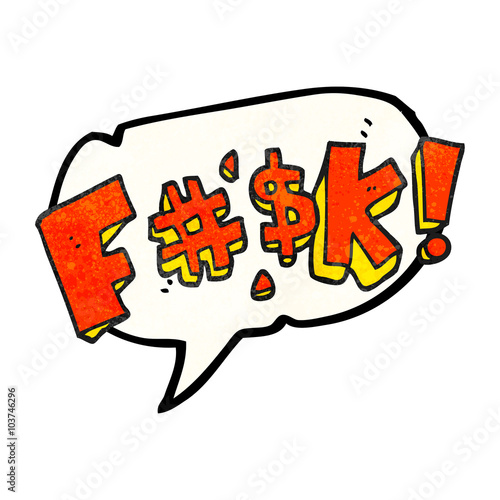 speech bubble textured cartoon swearword