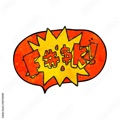 speech bubble textured cartoon swearword