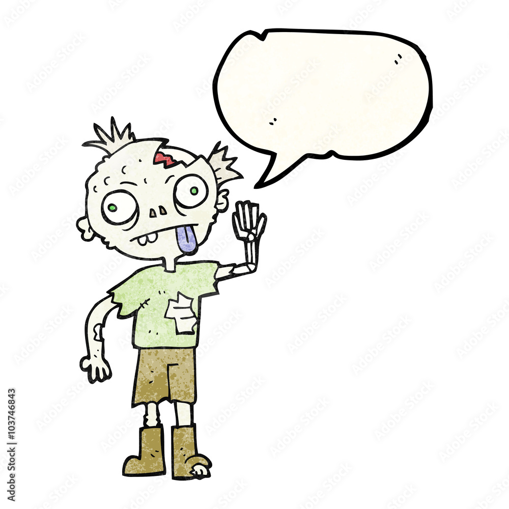 speech bubble textured cartoon zombie speech bubble textured cartoon zombie