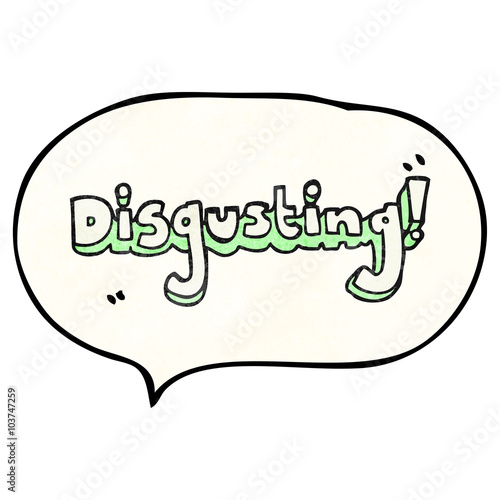 disgusting speech bubble textured cartoon