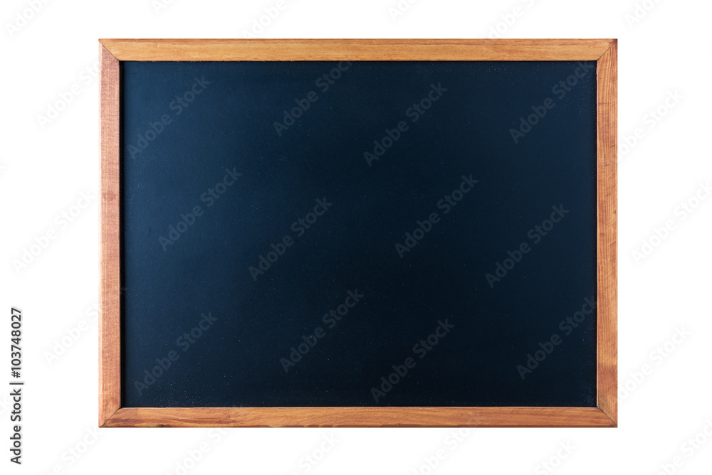 Blank chalkboard with wooden frame isolated on white. Blank chalkboard with wooden frame isolated on white.