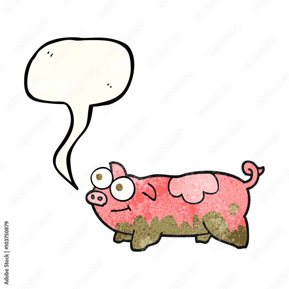 speech bubble textured cartoon pig speech bubble textured cartoon pig