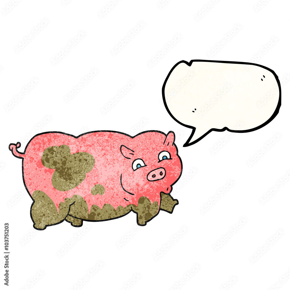 speech bubble textured cartoon pig speech bubble textured cartoon pig