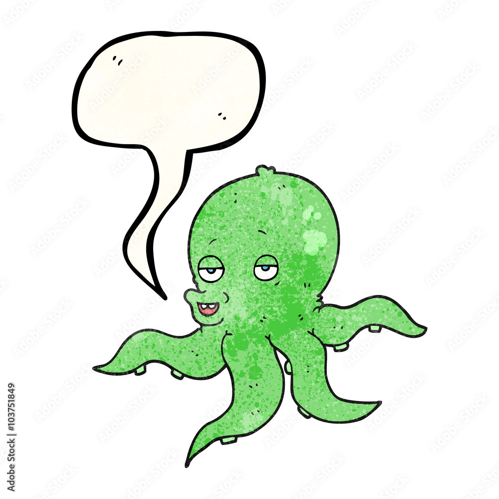 speech bubble textured cartoon octopus speech bubble textured cartoon octopus