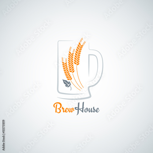 beer mug barley design vector background