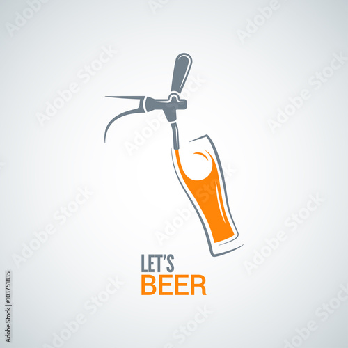 beer tap glass design vector background