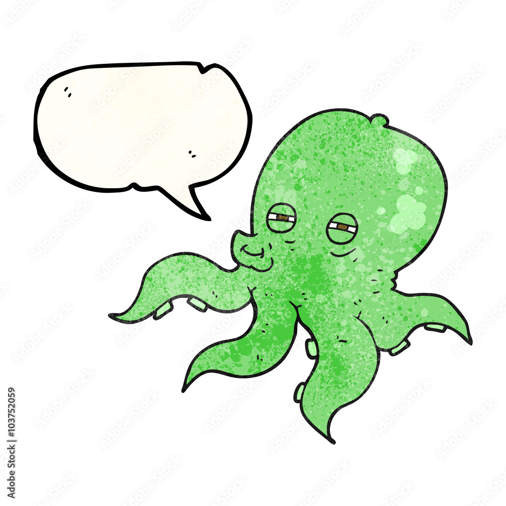 speech bubble textured cartoon octopus speech bubble textured cartoon octopus