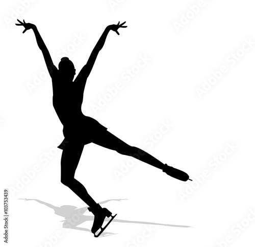 silhouette di pattinatrice sul ghiaccio