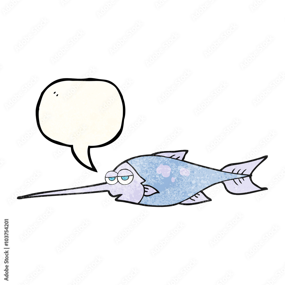 Fototapeta premium texture speech bubble cartoon swordfish