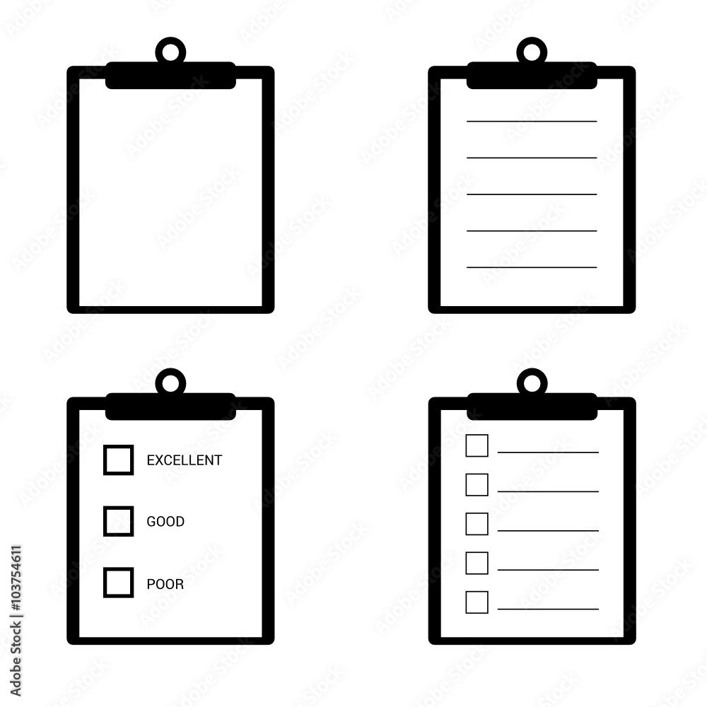 check list set icon illustration in black check list set icon illustration in black
