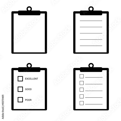 check list set icon illustration in black