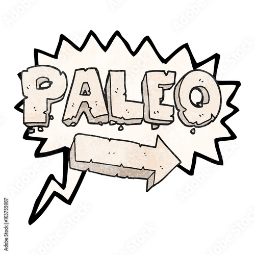 texture speech bubble cartoon paleo diet pointing arrow