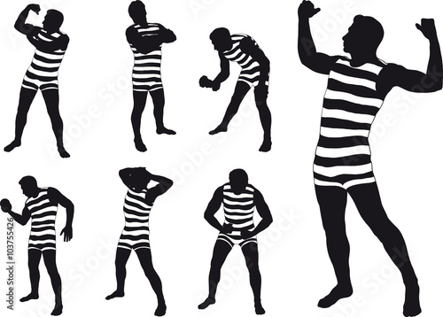 Retro gymnast in swimsuit