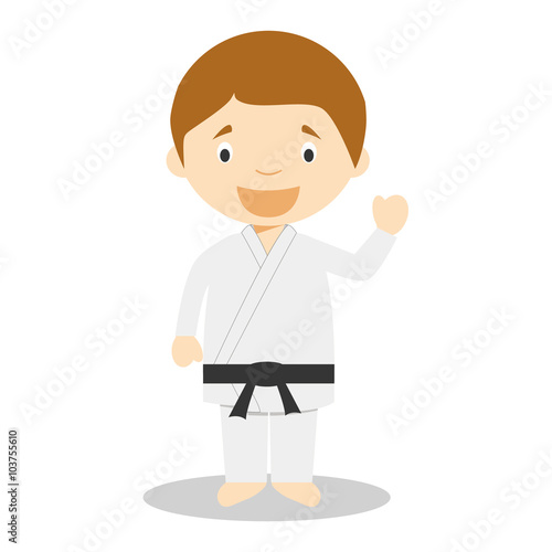 Φωτογραφία Cute cartoon vector illustration of a karateka