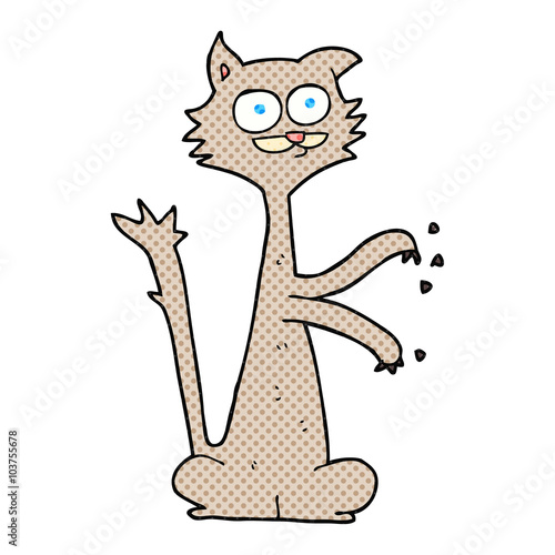 cartoon cat scratching