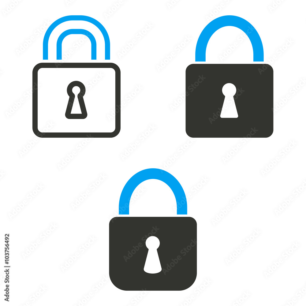 Lock icons set. Lock icons set.