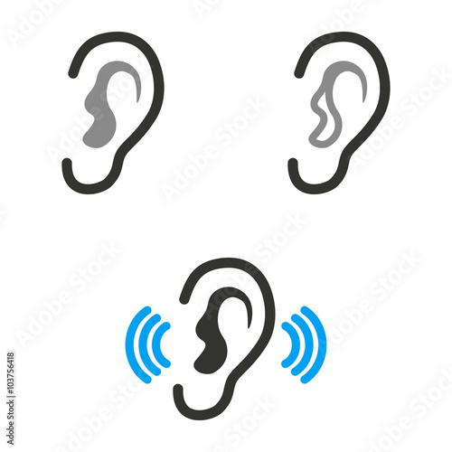 Ear   icons set.