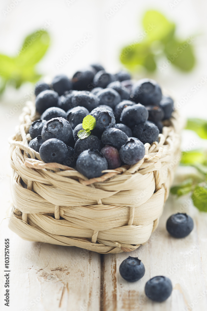 Blueberry in basket