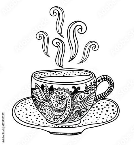 Black and white up with floral design elements.