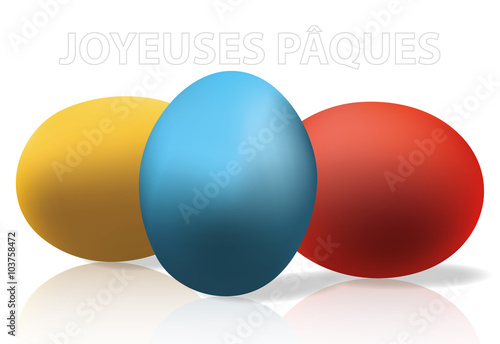 Oeufs de Pâques, Pâques, côte à côte - coloré