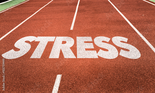 Stress written on running track