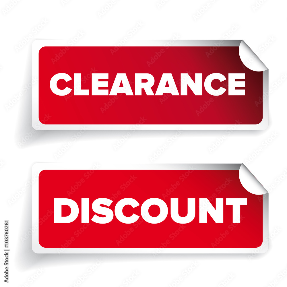 Clearance and discount vector label Clearance and discount vector label