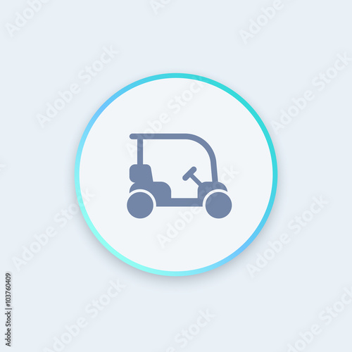 Golf cart, golf car round stylish icon, vector illustration © nexusby