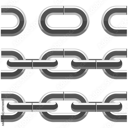 Seamless chain links -  metal border design
