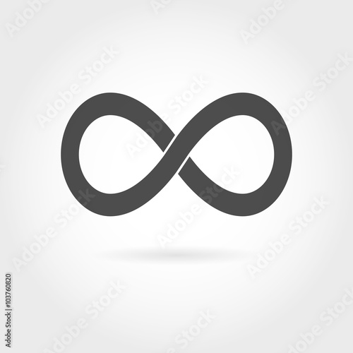 Infinity icon. Simple mathematical sign Isolated on White 