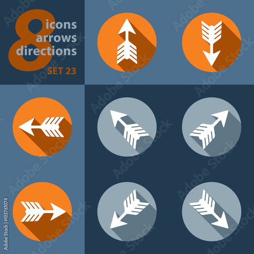 set of eight icons - with arrows