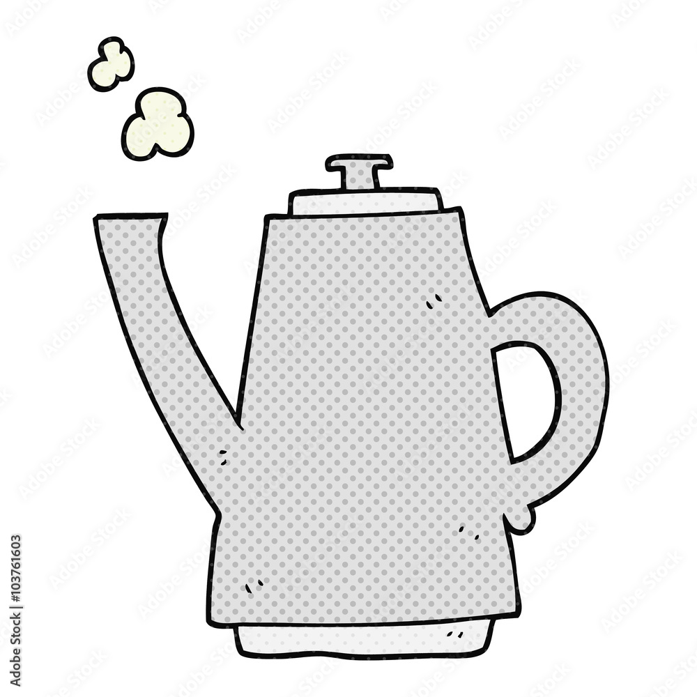 Obraz premium cartoon coffee kettle