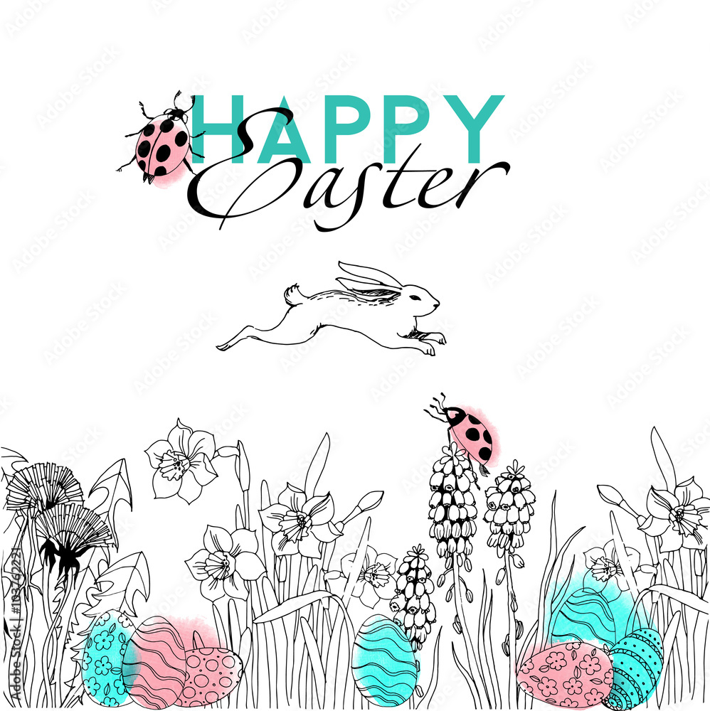 Naklejka premium Happy Easter card