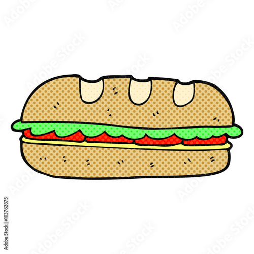 cartoon huge sandwich