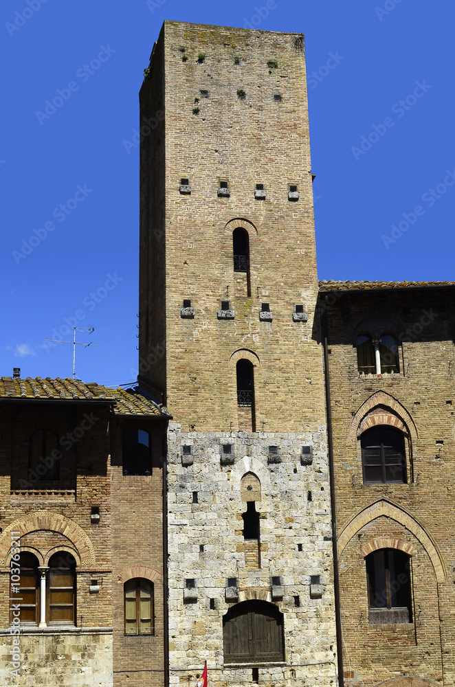 Italy, Torre Grossa in Unesco World Heritage site San Gimignano