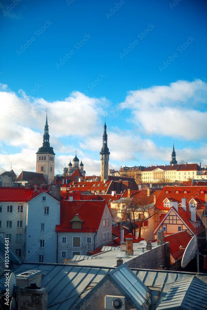 Obraz premium View over the Old Town of Tallinn