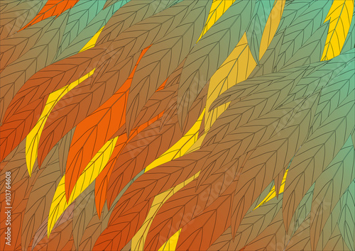 vector illustration / vector illustration background with leaves, like a fire