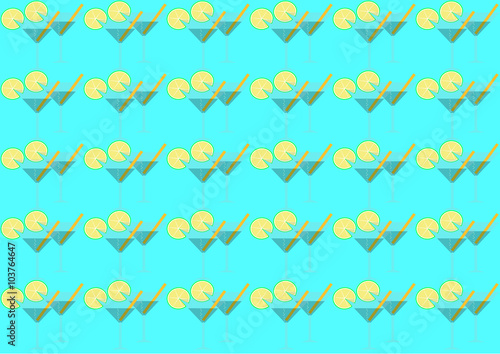 background glasses with martini / 	background of a martini glass with a slice of lime and drinking straw