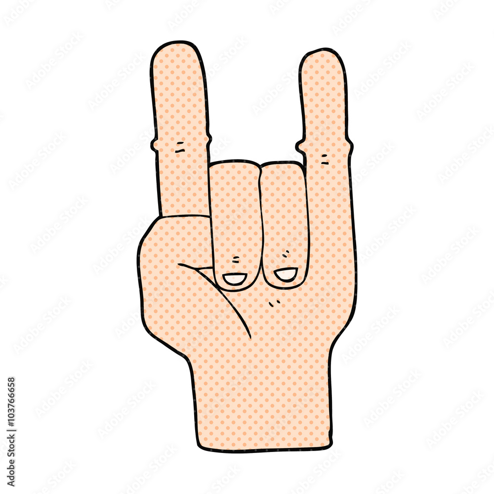 cartoon devil horns hand symbol cartoon devil horns hand symbol