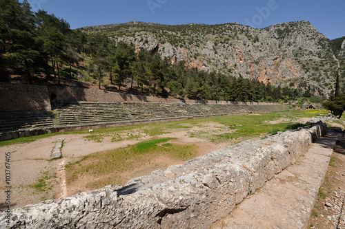 Pythian stadium Delphi photo