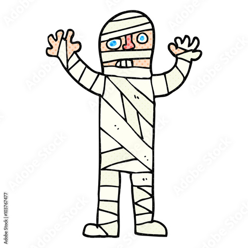 cartoon bandaged mummy