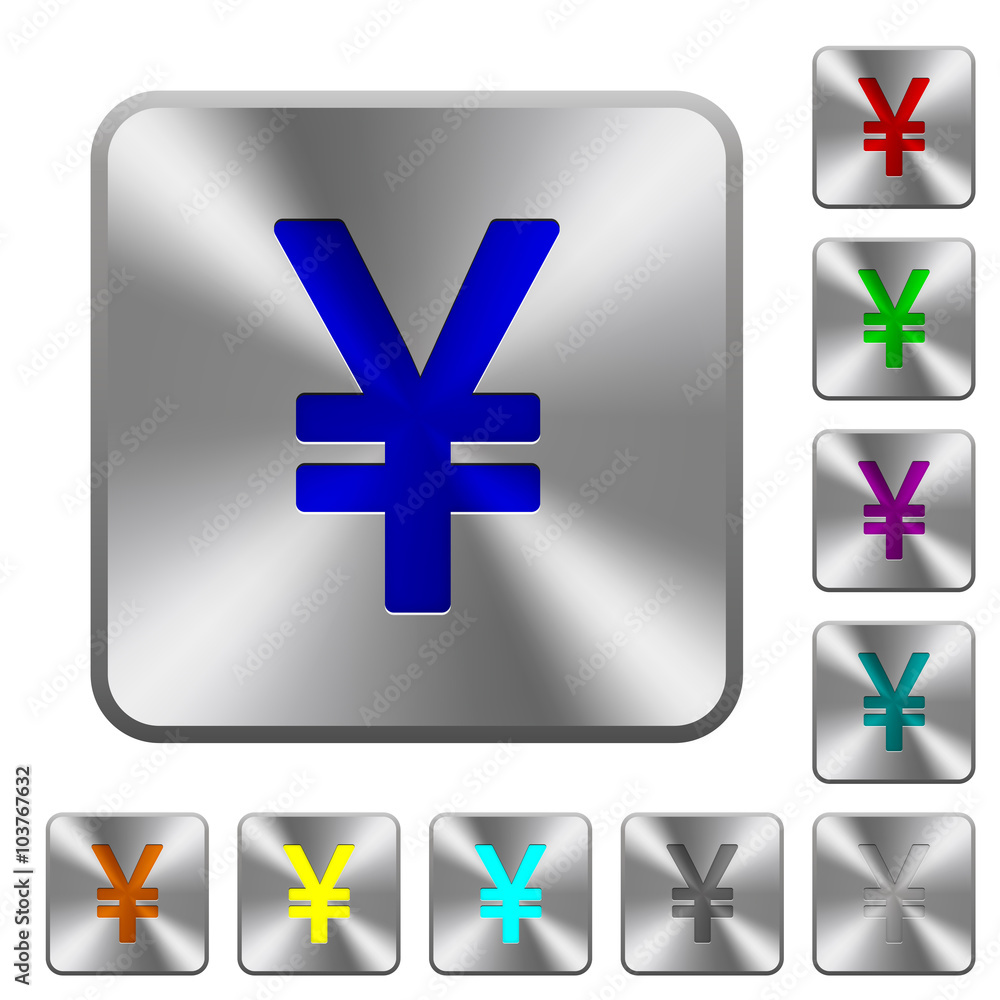 Steel yen sign buttons