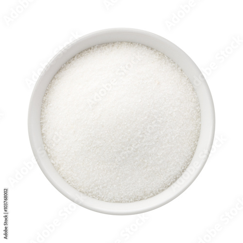 Refined Sugar in a Ceramic Bowl