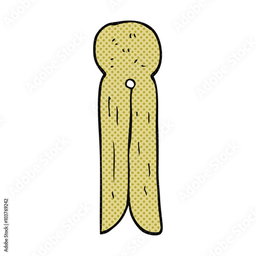 cartoon old style wooden peg