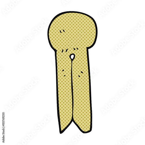 cartoon old style wooden peg