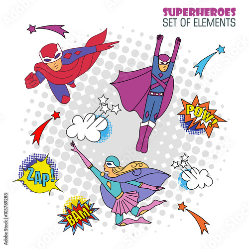 superheroes in comic style 2